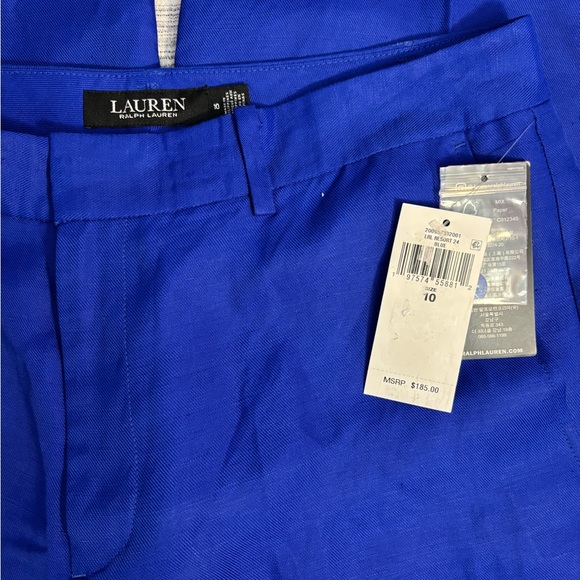 Ralph Lauren Blue High Rise Wide Leg Trousers Sz 10 NWT | Crop Wide Leg Trouser- - Picture 3 of 10